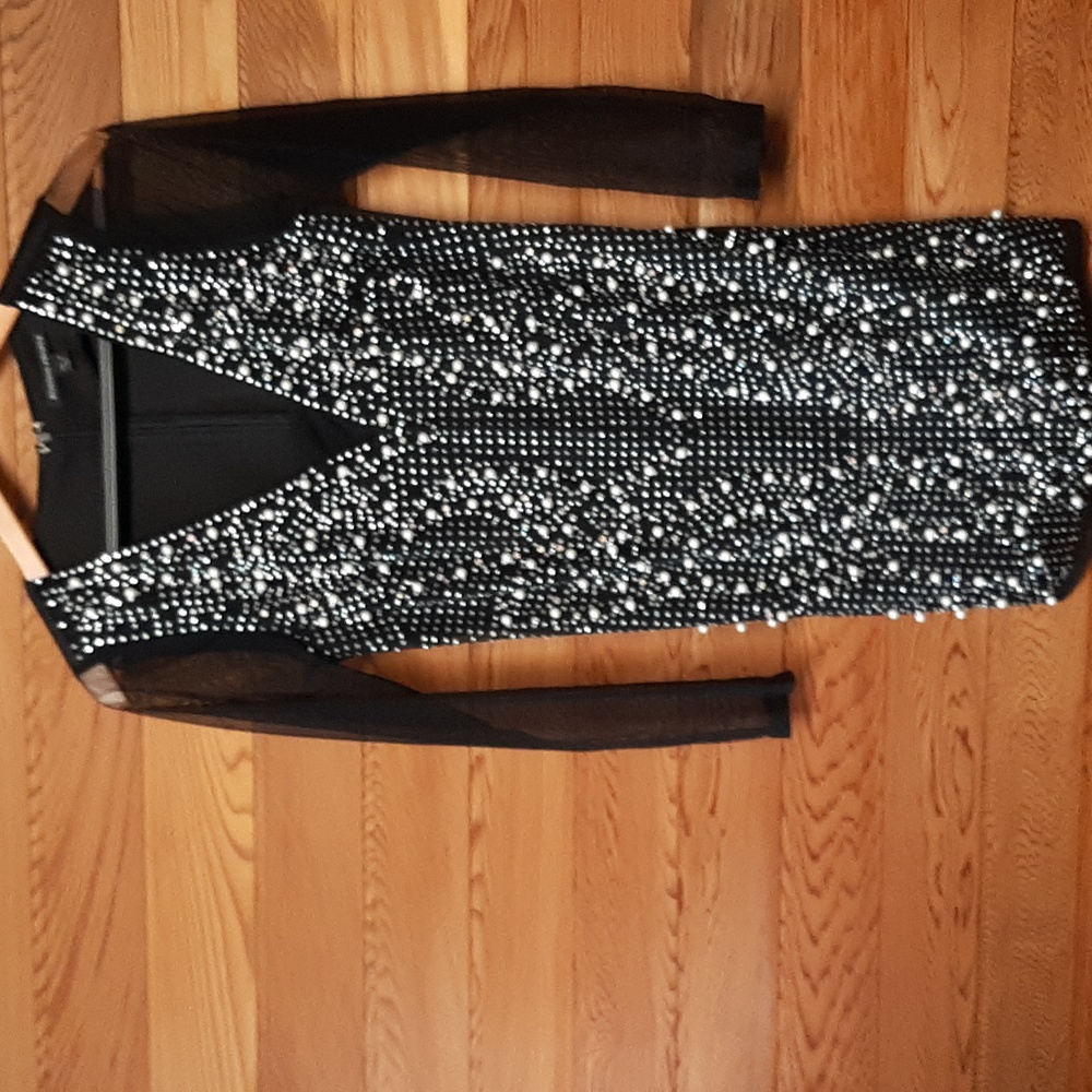 Boston Proper Black Midi Evening Dress (Size 6)